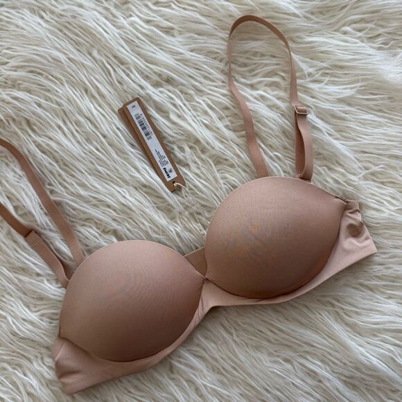 Skims Ultimate Strapless Pushup Bra Clay Size 32B - Picture 2 of 6